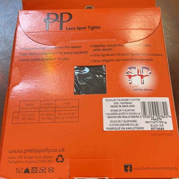Pretty Polly NWT Dotty Black Tights One size - Picture 2 of 2